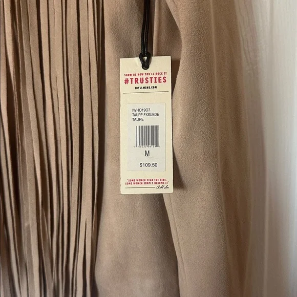 Tan Fringe Jacket with Embroidered Details Idyllwind size medium - Picture 4 of 6